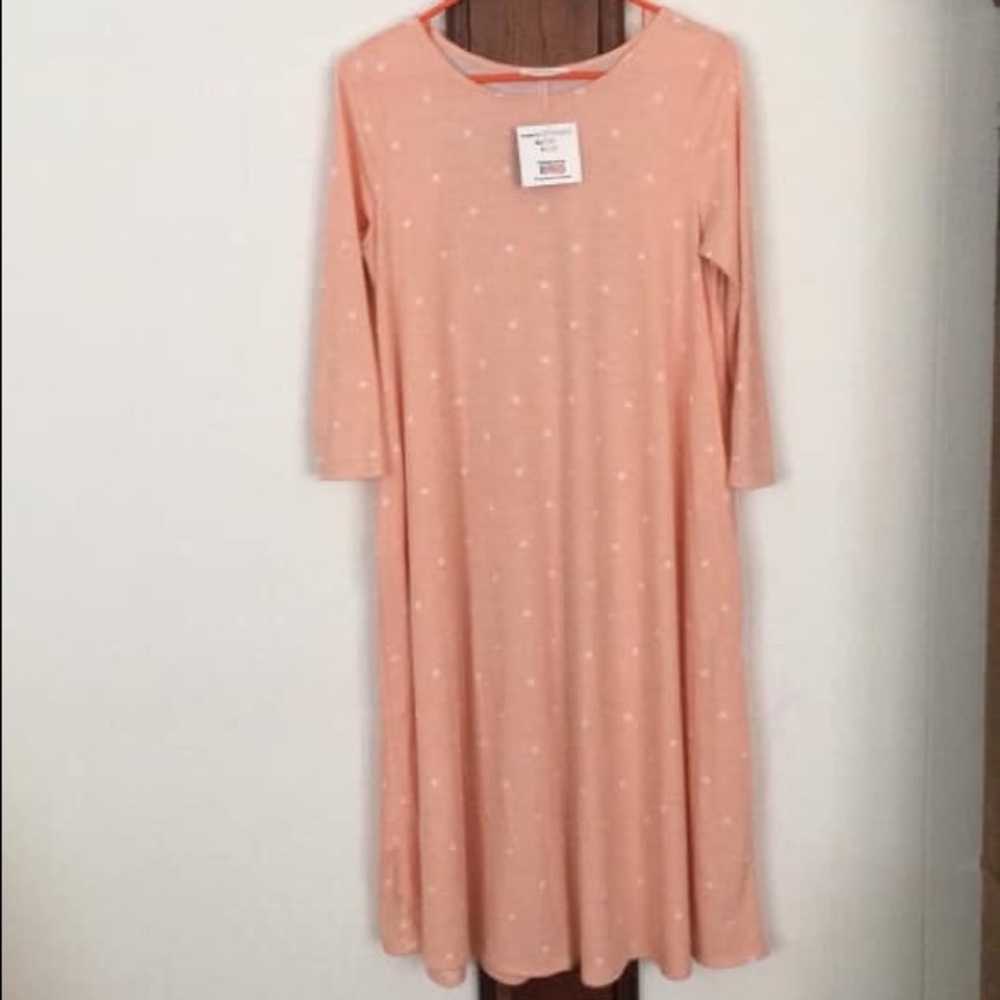 NWT peach polkadot swing dress